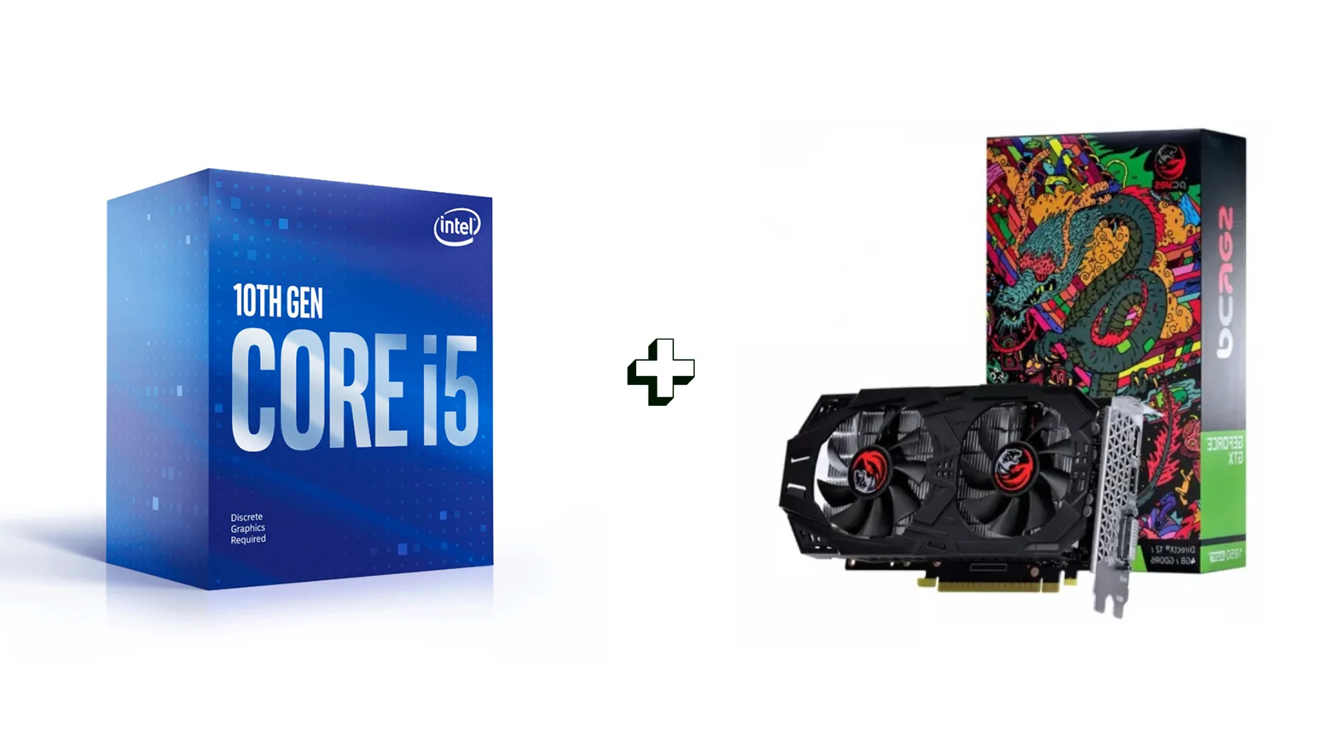 Imagem com processador Intel i5 10400F + placa de video GeForce GTX 1650