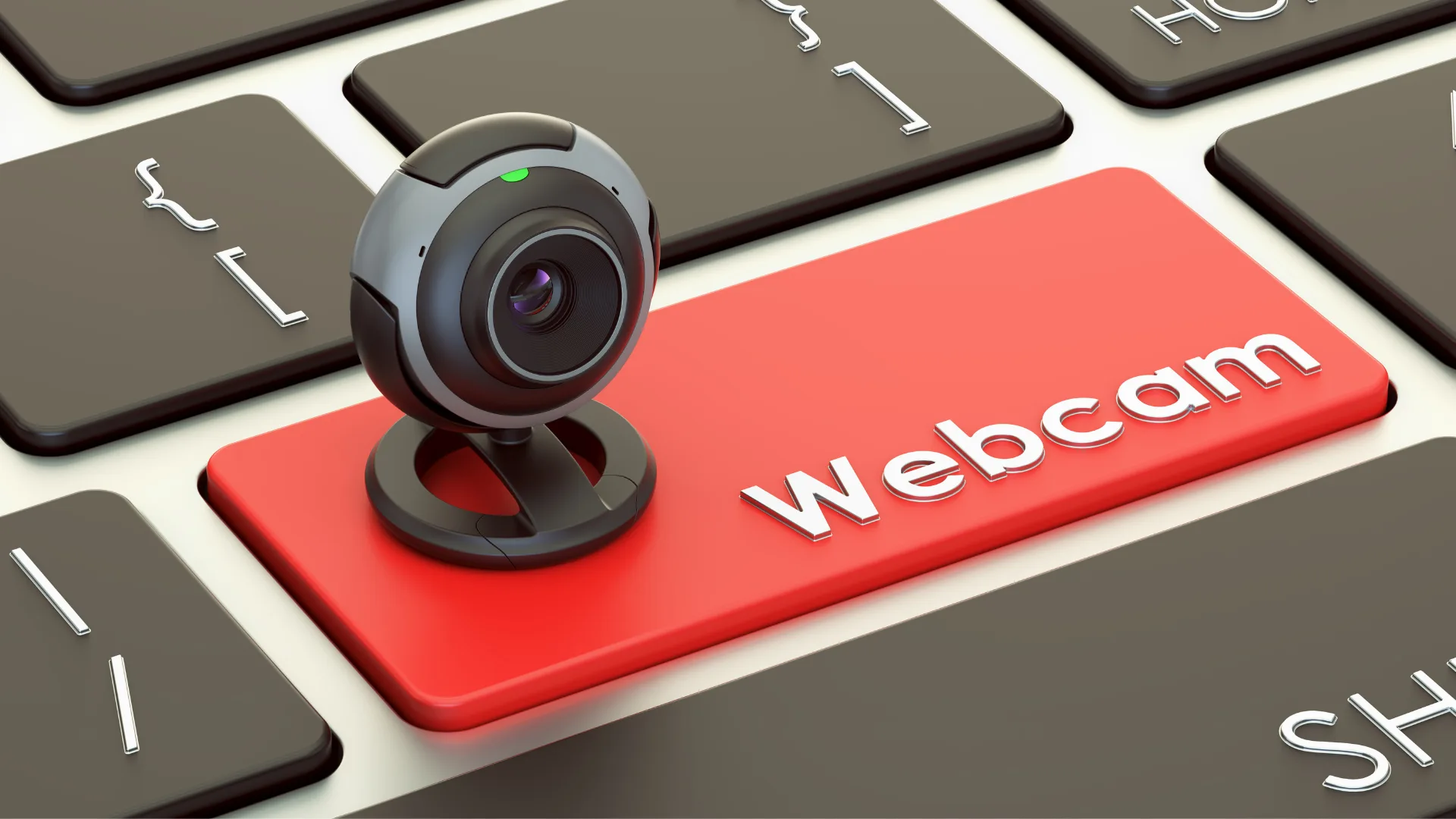 webcam em cima de tecla vermelha 